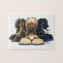 Afghan Hounds Three of a Kind Puzzles