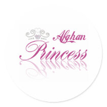 Afghan Princess Round Stickers