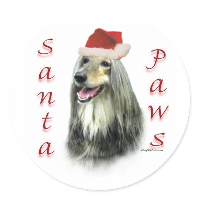 Afghan Santa Paws Sticker by GreyWolfCreation
