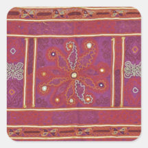 Afghan Wedding Textile Square Sticker