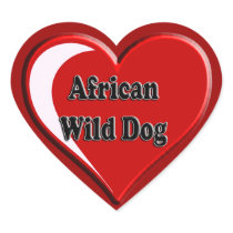 Afghan Wild Dog Heart Heart Sticker