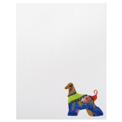 AfghanHound Patchwork Pet Letterhead by jaisjewels