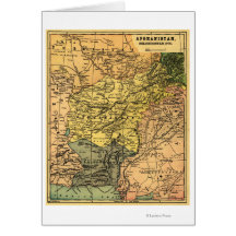Afghanistan and Surrounding Countries Map Greeting Cards