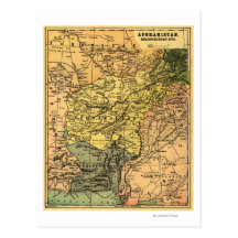 Afghanistan and Surrounding Countries Map Postcards