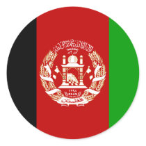 Afghanistan  Flag AF Round Sticker