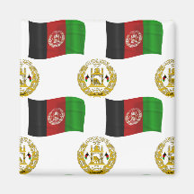 Afghanistan Flag and crest Magnet