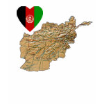 Afghanistan Flag Heart Map Fitted AA T-Shirt