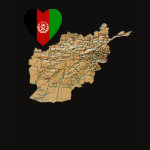 Afghanistan Flag Heart Map Fitted AA T-Shirt