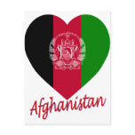 Afghanistan Flag Heart Postcard