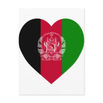 Afghanistan Flag Heart postcards by Vexillophile Afghanistan Flag Heart postcards