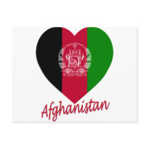 Afghanistan Flag Heart postcards