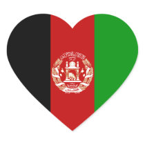 Afghanistan Flag Heart Sticker