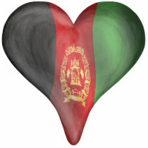 Afghanistan Flag In A Heart Cut Out