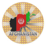 Afghanistan Flag Map 2.0 Round Stickers