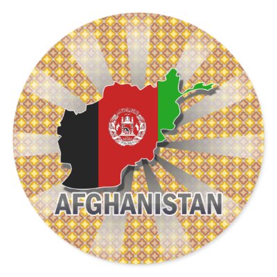 Afghanistan Flag Map 2.0 Round Stickers by representmycountry