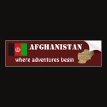 Afghanistan Flag Map Text Bumper Sticker