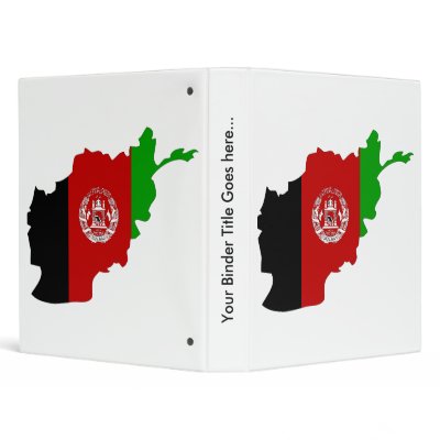 Afghanistan Flag Map full size Vinyl Binders by representmycountry