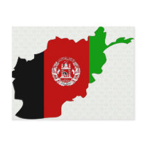 Afghanistan Flag Map full size Postcards