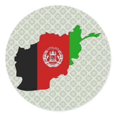 Afghanistan Flag Map full size Round Stickers by representmycountry