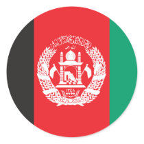 Afghanistan Flag Round Sticker