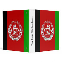 Afghanistan High quality Flag 3 Ring Binders