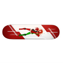 Afghanistan Manga Anime girl dressed in Flag Skate Board