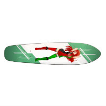 Afghanistan Manga Anime girl dressed in Flag Skateboard Deck