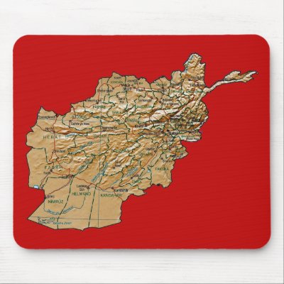 Afghanistan Map Mousepad by FlagAndMap
