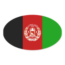 Afghanistan National Flag Oval Stickers