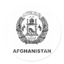 Afghanistan Round Stickers