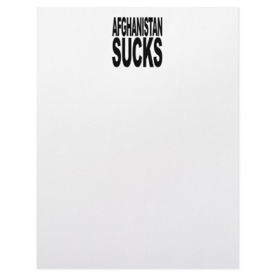Afghanistan Sucks Customized Letterhead by MyShirtSucks