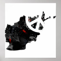 Afghanistan Trendy Peace Sign with Afghan map Posters