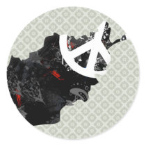 Afghanistan Trendy Peace Sign with Afghan map Sticker