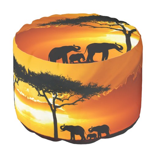 Africa 2 round pouf Zazzle
