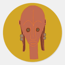 Africa Africa mask MASK catch Round Stickers