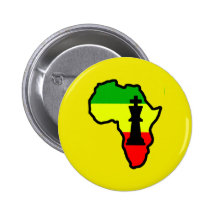 Africa Black King Chess Piece Button