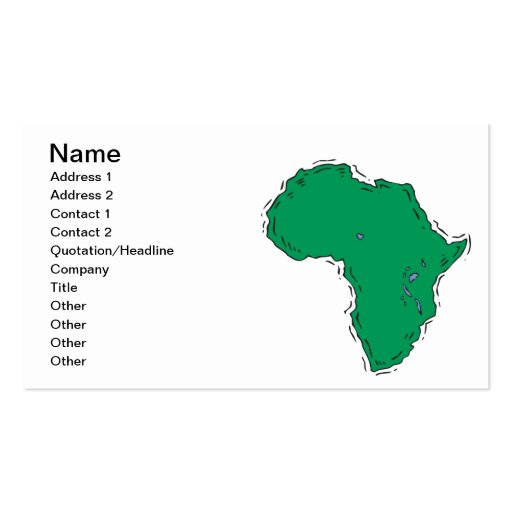 Africa Business Cards (front side)