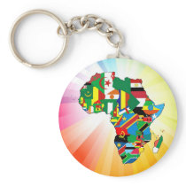 Africa Continent Flag Map 2 Keychains