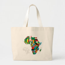 Africa Continent Flag Map Tote Bag