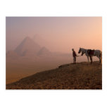 Africa, Egypt, Cairo, Giza, Giza pyramids at Post Card