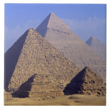 Africa, Egypt, Cairo, Giza. Great pyramids Ceramic Tiles