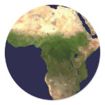 Africa From Space Round Sticker