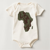 Africa Map African Warrior Artwork t-shirts by Funkart Africa Map African Warrior Artwork t-shirts