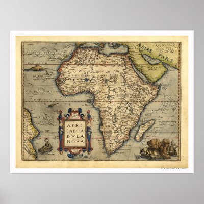 Africa Map By Ortelius 1570 Print by lc_maps