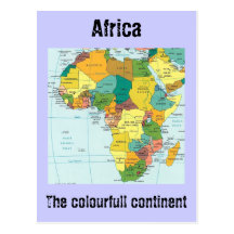Africa  map post card