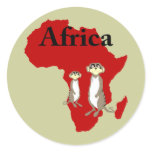 Africa meerkats round sticker