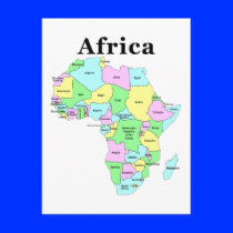 Africa - Political Map Postcards