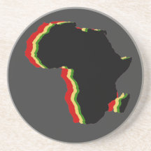 "Africa - Red, Gold, Green and Black" Drink Coasters