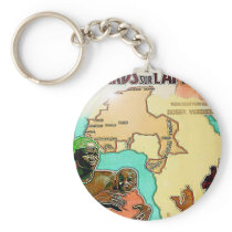 AFRICA RETRO MAP KEYCHAIN