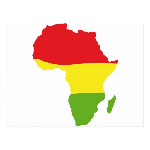 africa shape flag postcard